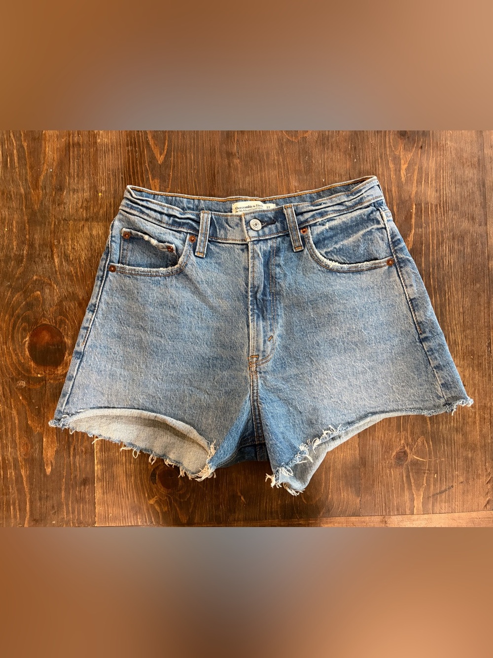 Abercrombie & Fitch Light Wash Denim Cutoff Shorts